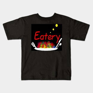 Eatery Logo on Black Background Kids T-Shirt